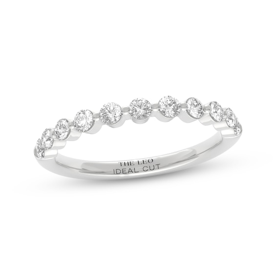 THE LEO Ideal Cut Diamond Anniversary Ring 1/ ct tw 14K White Gold