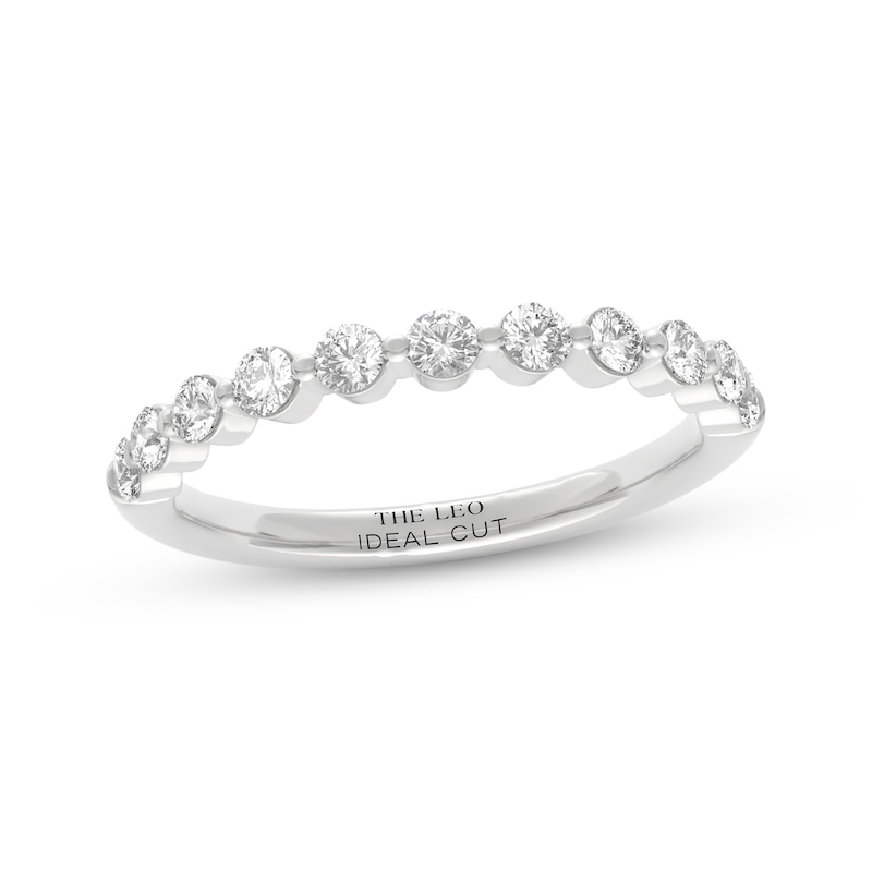 Main Image 1 of THE LEO Ideal Cut Diamond Anniversary Ring 1/2 ct tw 14K White Gold