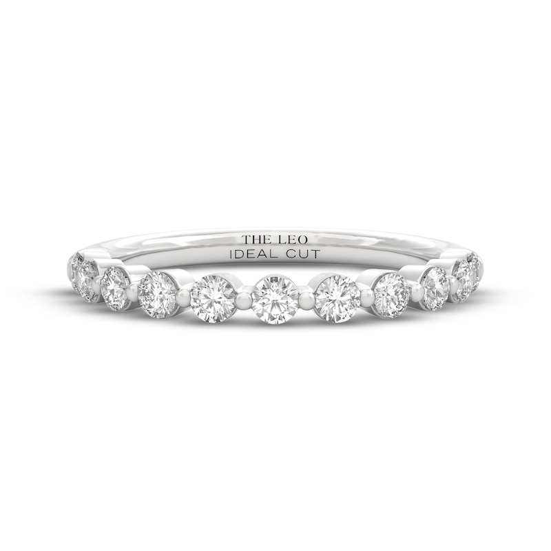 Main Image 3 of THE LEO Ideal Cut Diamond Anniversary Ring 1/2 ct tw 14K White Gold