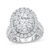 Thumbnail Image 1 of Oval-Cut Lab-Grown Diamond Double Halo Engagement Ring 5 ct tw 14K White Gold (F/VS2)