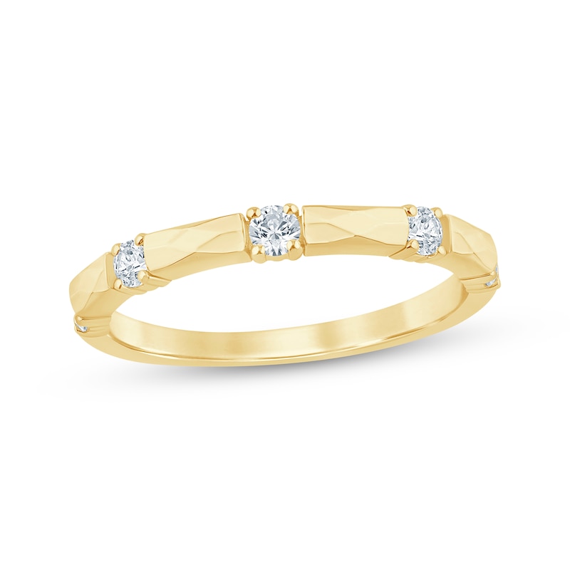 Main Image 1 of Now + Forever Diamond Station Anniversary Ring 1/4 ct tw 10K Yellow Gold