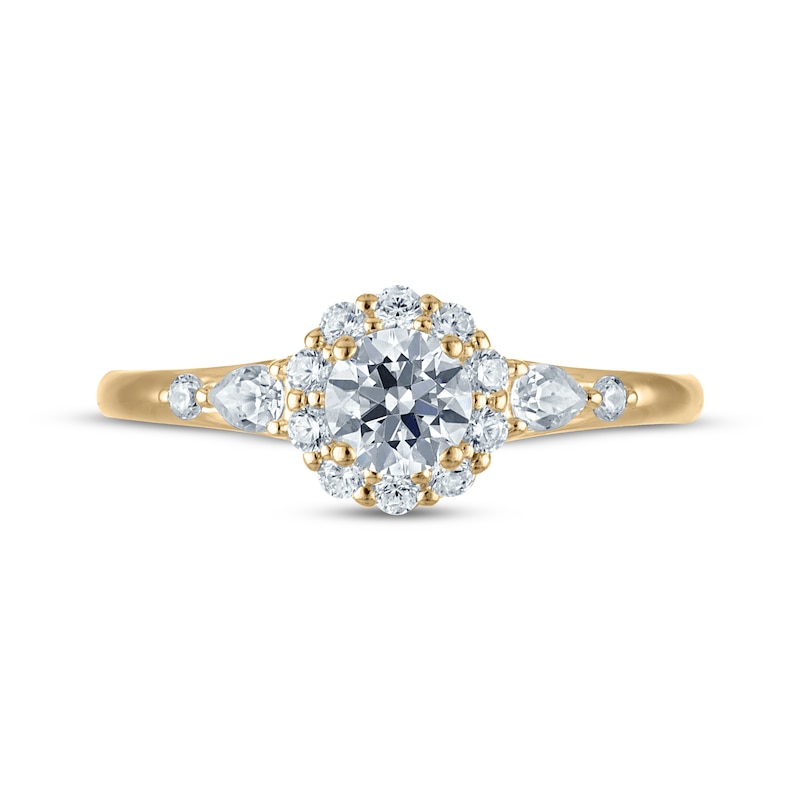 Main Image 3 of Now + Forever Round-Cut Diamond Halo Engagement Ring 3/4 ct tw 14K Yellow Gold
