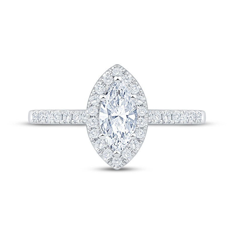 Main Image 3 of KAY Signature Collection Marquise-Cut Lab-Grown Diamond Halo Engagement Ring 3/4 ct tw 14K White Gold
