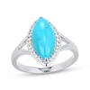 Thumbnail Image 1 of Marquise-Cut Turquoise & White Lab-Created Sapphire Ring Sterling Silver