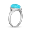 Thumbnail Image 2 of Marquise-Cut Turquoise & White Lab-Created Sapphire Ring Sterling Silver