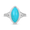 Thumbnail Image 3 of Marquise-Cut Turquoise & White Lab-Created Sapphire Ring Sterling Silver