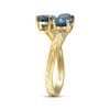 Thumbnail Image 2 of Oval-Cut London Blue Topaz & Diamond Deconstructed Ring 1/20 ct tw 10K Yellow Gold