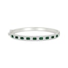 Thumbnail Image 1 of Emerald-Cut Lab-Created Emerald & White Lab-Created Sapphire Bangle Bracelet Sterling Silver