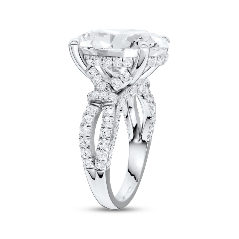 Main Image 2 of Now + Forever Lab-Grown Diamonds Oval-Cut Hidden Halo Engagement Ring 9 ct tw 14K White Gold