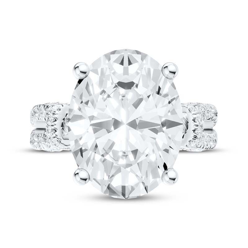 Main Image 4 of Now + Forever Lab-Grown Diamonds Oval-Cut Hidden Halo Engagement Ring 9 ct tw 14K White Gold