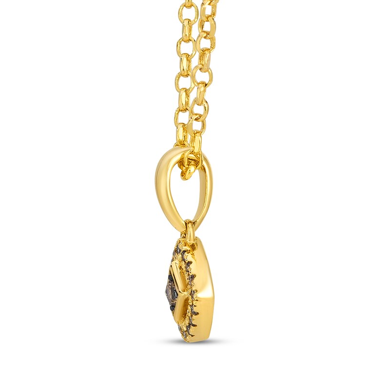 Main Image 2 of Le Vian Diamond Cushion Halo Necklace 1/10 ct tw 14K Honey Gold 19"