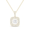 Thumbnail Image 1 of Unstoppable Love Princess-Cut Lab-Grown Diamond Necklace 1 ct tw 10K Yellow Gold 19"