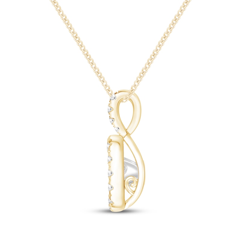 Main Image 3 of Unstoppable Love Princess-Cut Lab-Grown Diamond Necklace 1 ct tw 10K Yellow Gold 19"