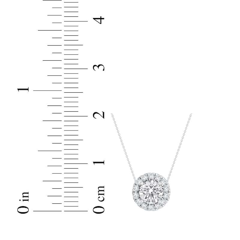 Main Image 4 of KAY Lab-Grown Diamonds Halo Necklace 1/2 ct tw 14K White Gold 18"