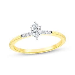 KAY Lab-Grown Diamond Marquise-Cut Promise Ring 1/6 ct tw 10K Yellow Gold