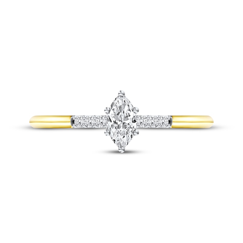Main Image 4 of KAY Lab-Grown Diamond Marquise-Cut Promise Ring 1/6 ct tw 10K Yellow Gold