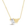 Thumbnail Image 1 of STUDIO BY KAY Emerald-Cut Lab-Grown Diamond & Heart Necklace 1/2 ct tw 24K Yellow Gold Vermeil Sterling Silver 18"