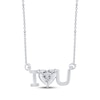 Thumbnail Image 1 of STUDIO BY KAY Heart-Shaped Lab-Grown Diamond "I Heart U" Necklace 1/4 ct tw Sterling Silver 18"