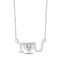 STUDIO BY KAY Heart-Shaped Lab-Grown Diamond "I Heart U" Necklace 1/4 ct tw Sterling Silver 18"