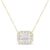 Thumbnail Image 1 of KAY Lab-Grown Diamonds Emerald-Cut Halo Necklace 2 ct tw 14K Yellow Gold 18"