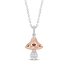 Thumbnail Image 1 of Disney Treasures Alice in Wonderland Garnet & Diamond Mushroom Necklace 1/10 ct tw Sterling Silver & 10K Rose Gold 17"