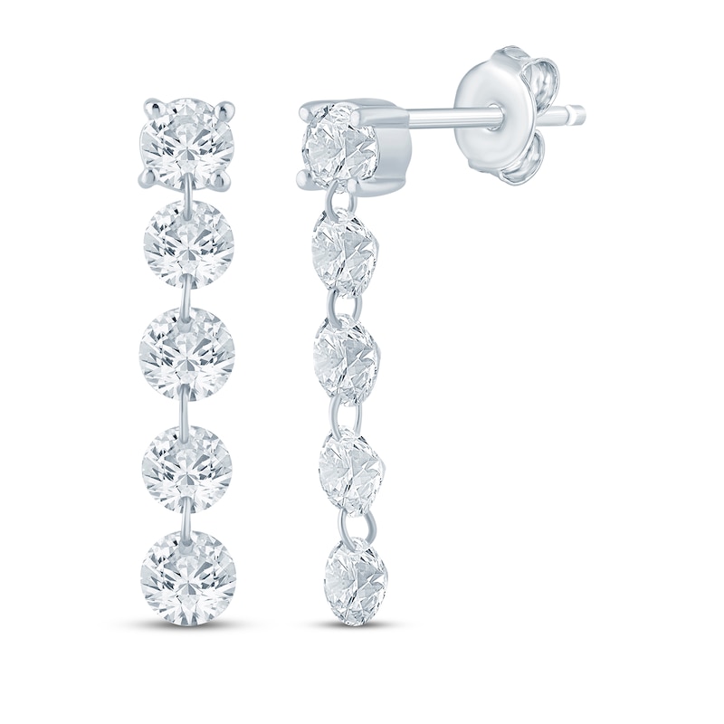 Main Image 1 of KAY Lab-Grown Diamonds Five-Stone Drop Earrings 1 ct tw 10K White Gold