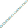 Thumbnail Image 2 of STUDIO BY KAY Bezel-Set Baguette-Cut Swiss Blue Topaz Bracelet 24K Yellow Gold Vermeil Sterling Silver 7.25"