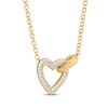 Thumbnail Image 2 of STUDIO BY KAY Lab-Grown Diamond Heart Link Necklace 1/3 ct tw 24K Yellow Gold Vermeil Sterling Silver 18"