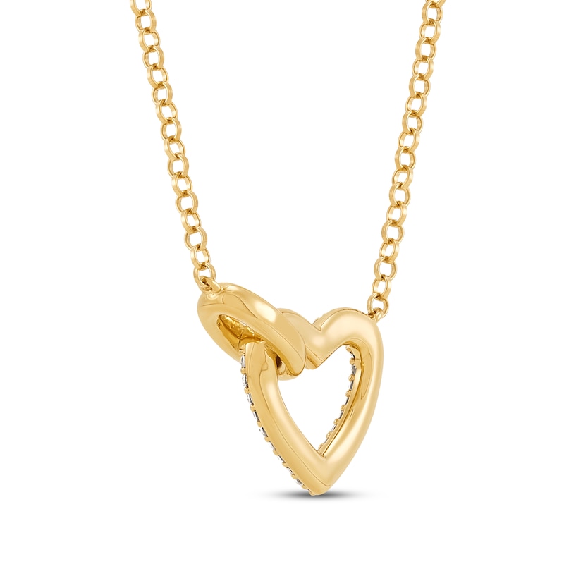 Main Image 3 of STUDIO BY KAY Lab-Grown Diamond Heart Link Necklace 1/3 ct tw 24K Yellow Gold Vermeil Sterling Silver 18"