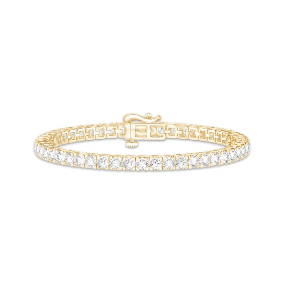 KAY Lab-Grown Diamonds Square Link Tennis Bracelet 7 ct tw 10K Yellow Gold 7"
