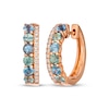 Thumbnail Image 1 of Le Vian Montana Sapphire Ombré Hoop Earrings 1/5 ct tw Diamonds 14K Strawberry Gold
