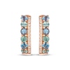 Thumbnail Image 2 of Le Vian Montana Sapphire Ombré Hoop Earrings 1/5 ct tw Diamonds 14K Strawberry Gold