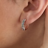 Thumbnail Image 4 of Le Vian Montana Sapphire Ombré Hoop Earrings 1/5 ct tw Diamonds 14K Strawberry Gold