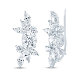 Monique Lhuillier Bliss Lab-Grown Diamond Earring Climbers 2 ct tw Platinum-Plated Sterling Silver