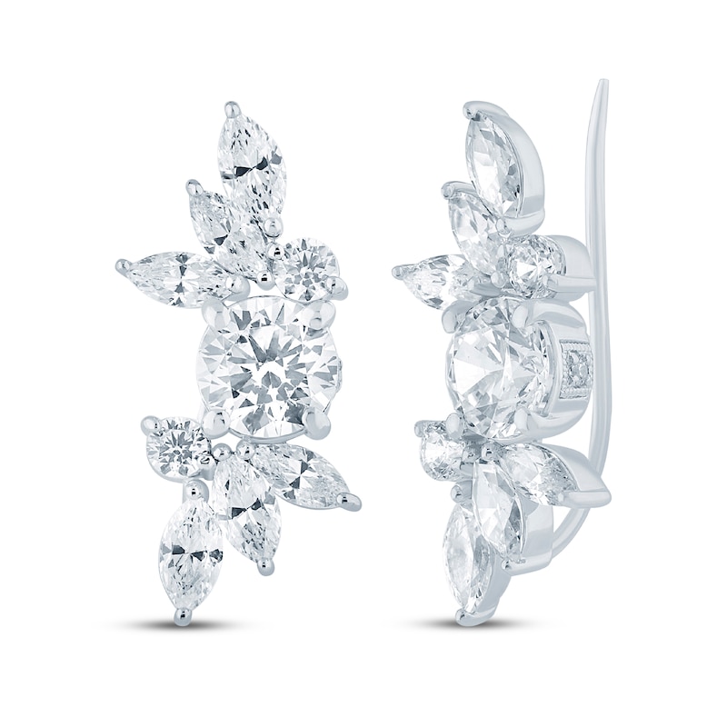 Main Image 1 of Monique Lhuillier Bliss Lab-Grown Diamond Earring Climbers 2 ct tw Platinum-Plated Sterling Silver