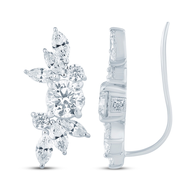Main Image 3 of Monique Lhuillier Bliss Lab-Grown Diamond Earring Climbers 2 ct tw Platinum-Plated Sterling Silver