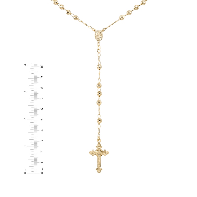 Main Image 4 of Beaded Rosary Necklace 24K Yellow Gold Vermeil Sterling Silver 24"