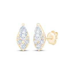KAY Lab-Grown Diamonds Marquise & Round-Cut Earrings 3/4 ct tw 10K Yellow Gold
