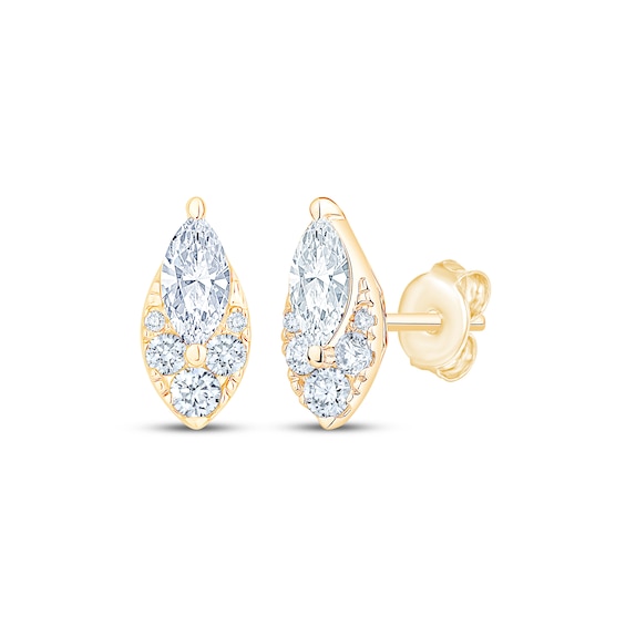 KAY Lab-Grown Diamonds Marquise & Round-Cut Earrings 3/4 ct tw 10K Yellow Gold