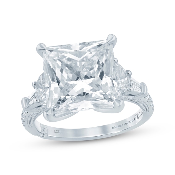 Monique Lhuillier Bliss Princess-Cut Lab-Grown Diamond Engagement Ring 9 ct tw 18K White Gold