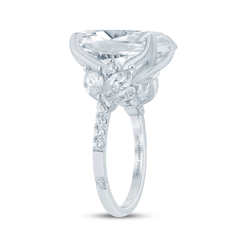 Main Image 2 of Monique Lhuillier Bliss Oval-Cut Lab-Grown Diamond Engagement Ring 11-1/3 ct tw 18K White Gold