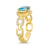 Thumbnail Image 2 of Le Vian Baguette-Cut Blue Topaz Chain Link Ring 1/10 ct tw Diamonds 14K Honey Gold