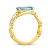 Thumbnail Image 3 of Le Vian Baguette-Cut Blue Topaz Chain Link Ring 1/10 ct tw Diamonds 14K Honey Gold