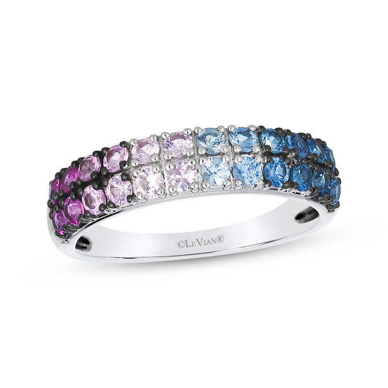 Main Image 1 of Le Vian Strawberry Ombré & Denim Ombré Sapphire Ring 14K Vanilla Gold