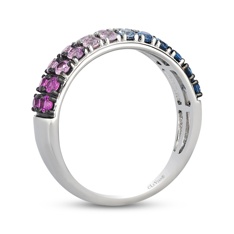 Main Image 3 of Le Vian Strawberry Ombré & Denim Ombré Sapphire Ring 14K Vanilla Gold