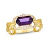 Thumbnail Image 1 of Le Vian Hexagon-Cut Amethyst Ring 1/10 ct tw Diamonds 14K Honey Gold