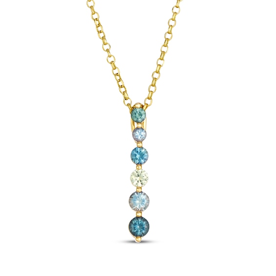 Le Vian Montana Sapphire Ombré Necklace 14K Honey Gold 19"