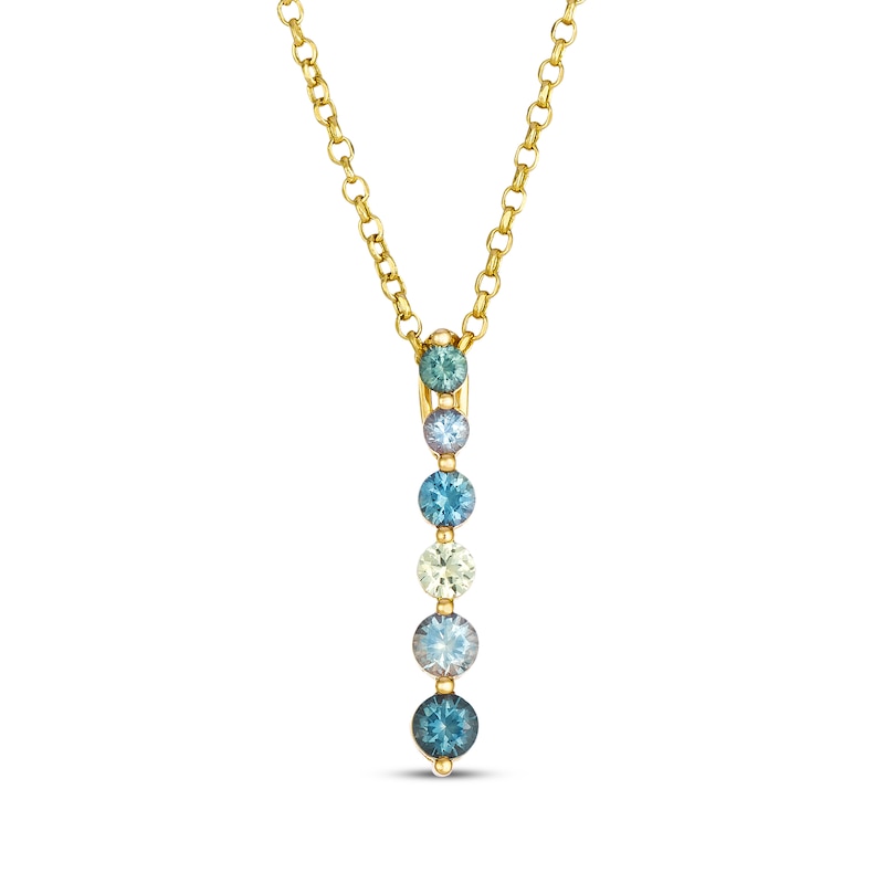 Main Image 1 of Le Vian Montana Sapphire Ombré Necklace 14K Honey Gold 19"
