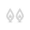 Thumbnail Image 2 of KAY Lab-Grown Diamonds Teardrop Frame Stud Earrings 1/2 ct tw Sterling Silver