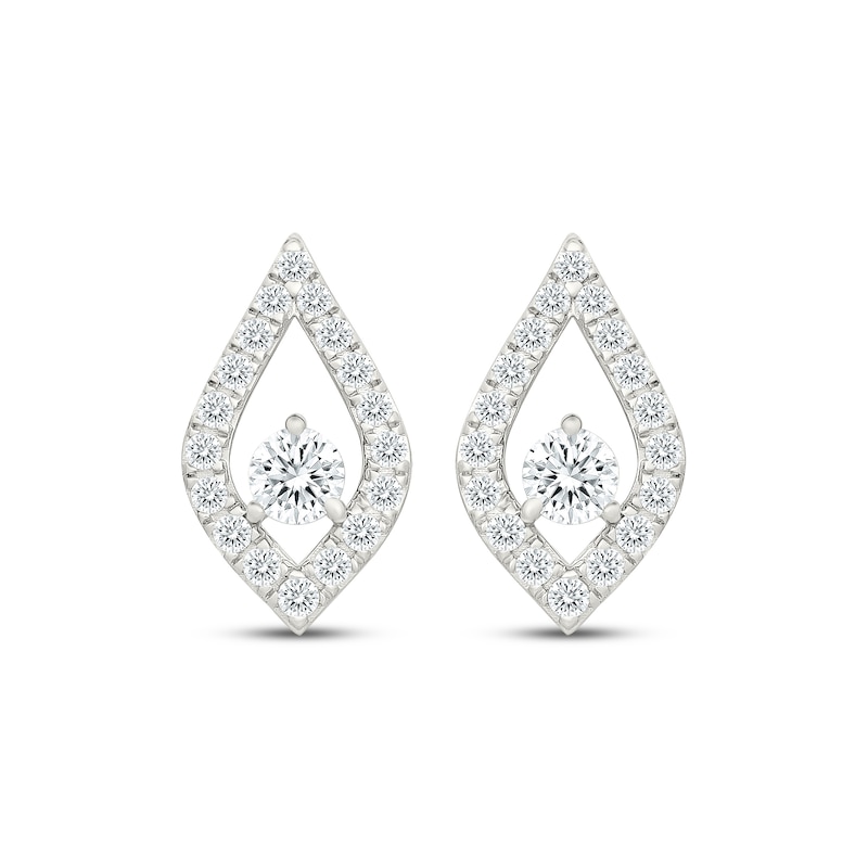 Main Image 2 of KAY Lab-Grown Diamonds Teardrop Frame Stud Earrings 1/2 ct tw Sterling Silver